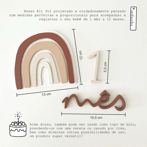 Kit Mensal Margaridas - Madeira mdf - Decor - Pronta Entrega - foto 1