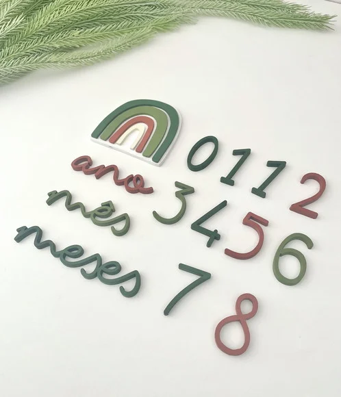 Mesversário Rainbow - Verde Escuro, Verde Oliva e Terracota - foto 1