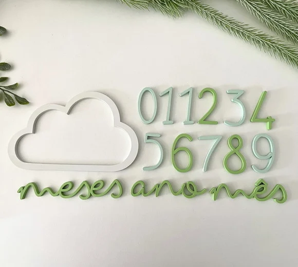 Cenário para Fotos - Instagram - Kit Mesversário - Nuvem