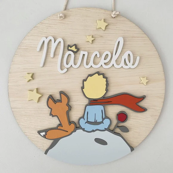 Enfeite de Porta Maternidade Nome Personalizado - Príncipe - foto 1