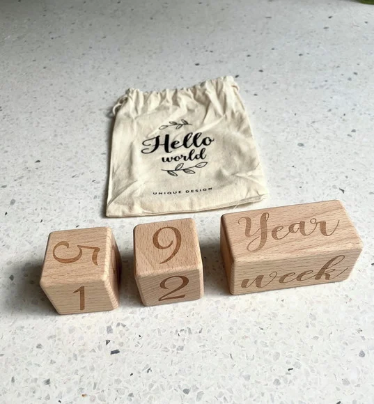 Kit de Cubos em Madeira para Foto Mesversário - Frete Grátis - foto 1