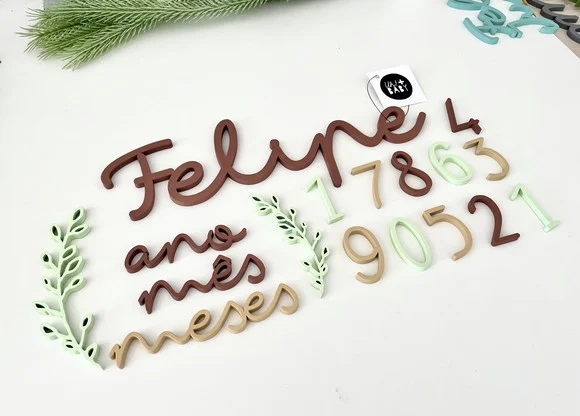 Combo - Kit Mesversário Raminhos + Letreiro Personalizado - foto 1