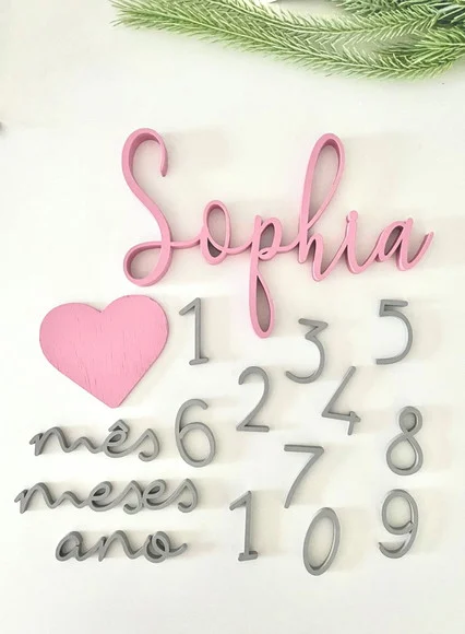 Combo - Kit Mesversário + Letreiro Personalizado de 25cm - foto 1