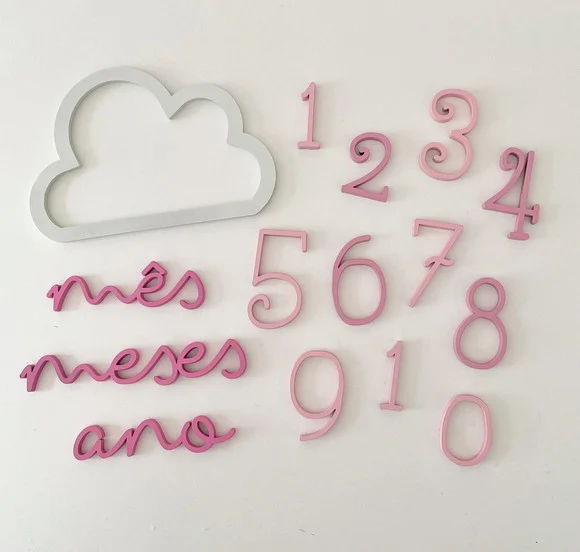 Kit Mesversário - Modelo Nuvem - Cenário Para Fotos