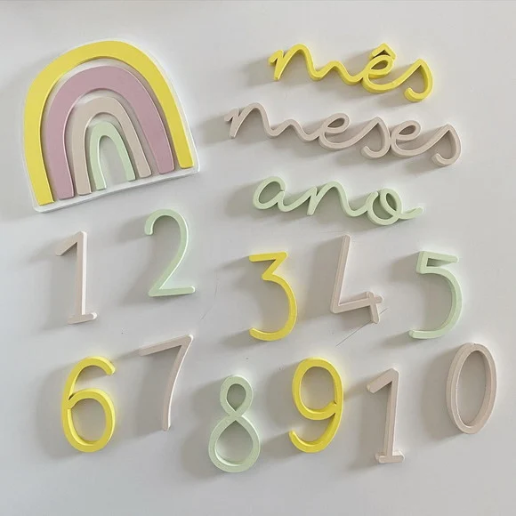 Kit Mesversário - Modelo Arco Íris - Cenário Para Fotos