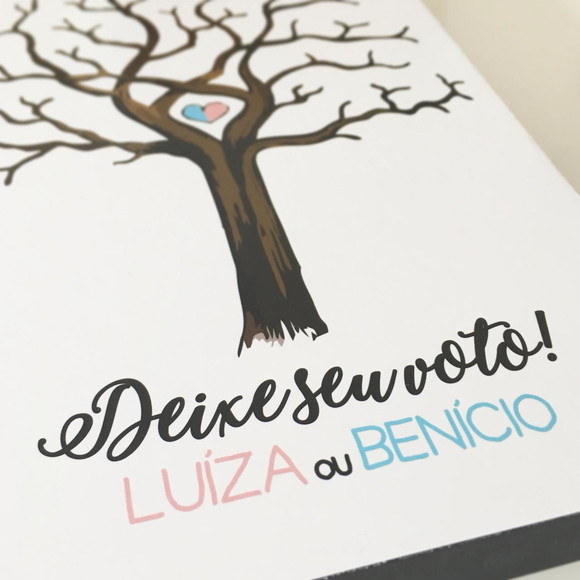 NOVO - QUADRO DE ASSINATURA DE DIGITAIS - CHÁ REVELAÇÃO BEBÊ