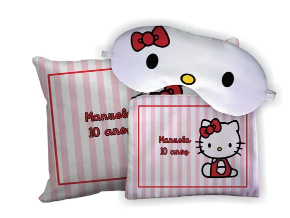 Kit Almofada 18x28 + Mascara + Nécessaire Hello Kitty - foto 1