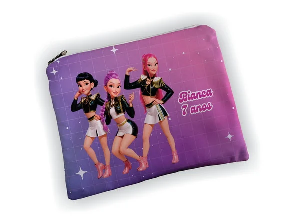 Lembrancinha Necessaire 19x13cm Festa Guerreiras K-pop - foto 1