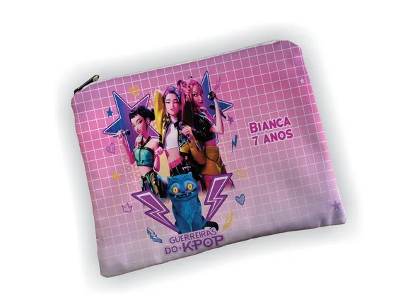 Lembrancinha Necessaire 19x13cm Festa Guerreiras K-pop - foto 1