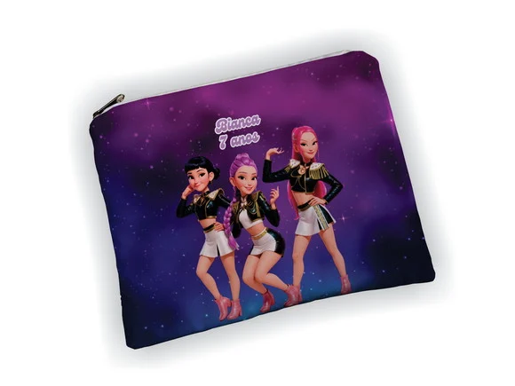 Lembrancinha Necessaire 19x13cm Festa Guerreiras K-pop - foto 1