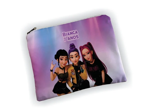 Lembrancinha Necessaire 19x13cm Festa Guerreiras K-pop - foto 1