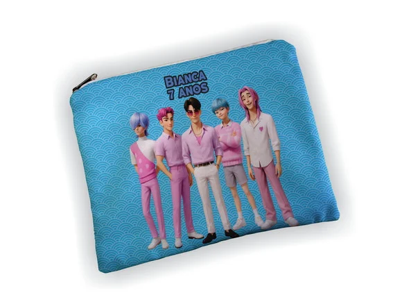 Lembrancinha Necessaire 19x13cm Festa Guerreiras K-pop - foto 1