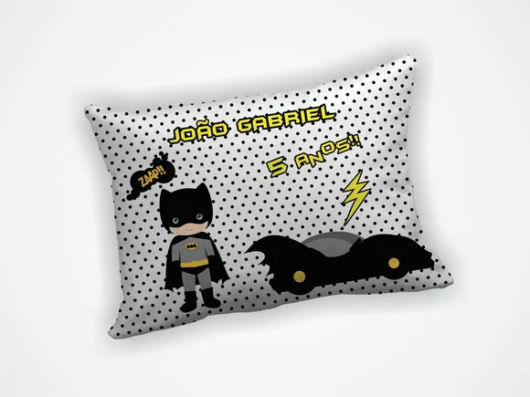 Lembrança Mini Almofada 18x28cm Personalizada Batman