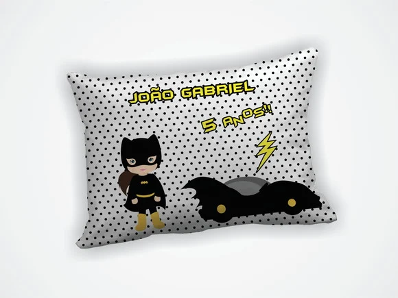 Lembrança Mini Almofada 18x28cm Personalizada Batman