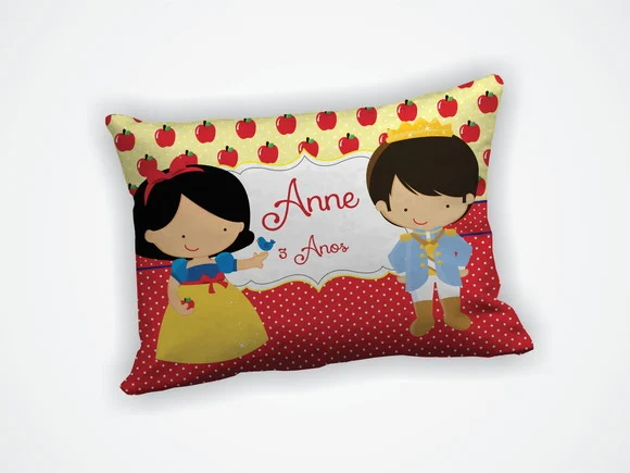 Lembrança Almofada 18x28cm Personalizada Branca de Neve - foto 1