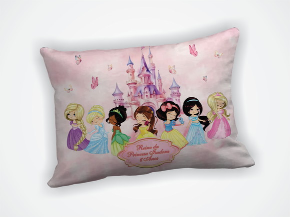 Lembrancinha Mini Almofada 18x28cm Personalizada Princesas - foto 1