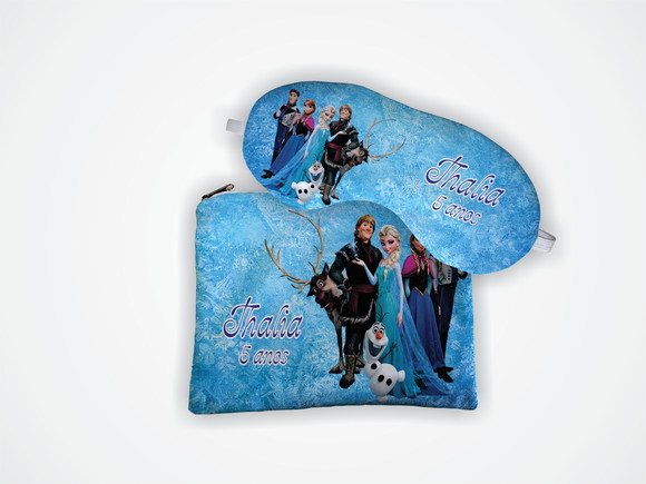 Lembrancinha Kit Necessaire + Máscara de Dormir Frozen - foto 1