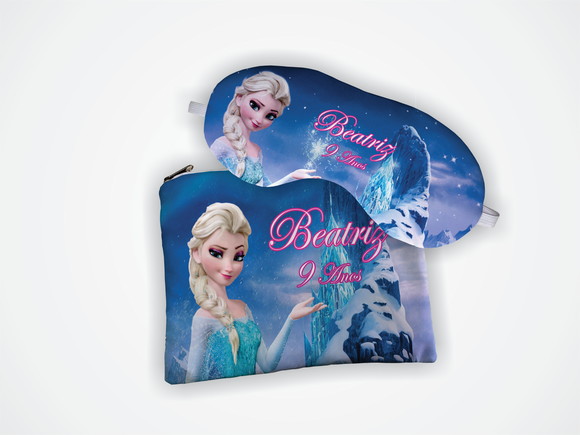 Lembrancinha Kit Necessaire + Máscara de Dormir Frozen - foto 1