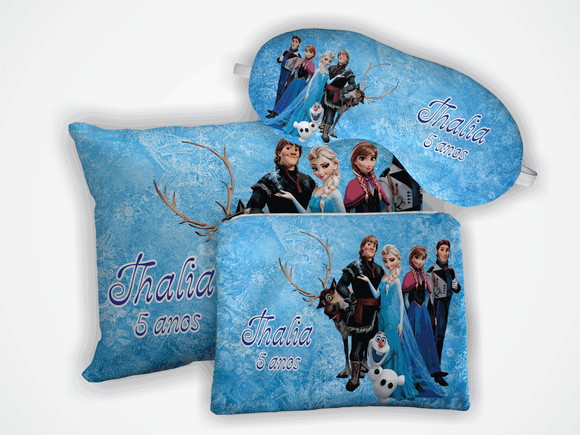 Kit Mini Almofada 18x28 + Mascara + Necessaire Frozen - foto 1
