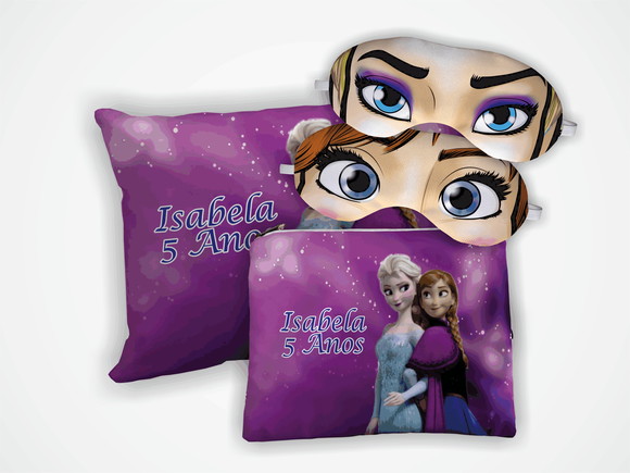 Kit Mini Almofada 18x28 + Mascara + Necessaire Frozen - foto 1