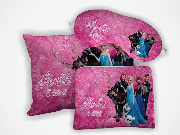 Kit Mini Almofada 18x28 + Mascara + Necessaire Frozen - foto 1