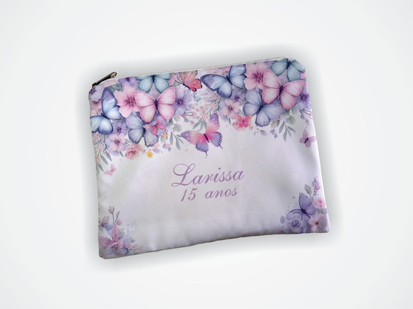 Necessaire Personalizada 15 Anos Borboletas