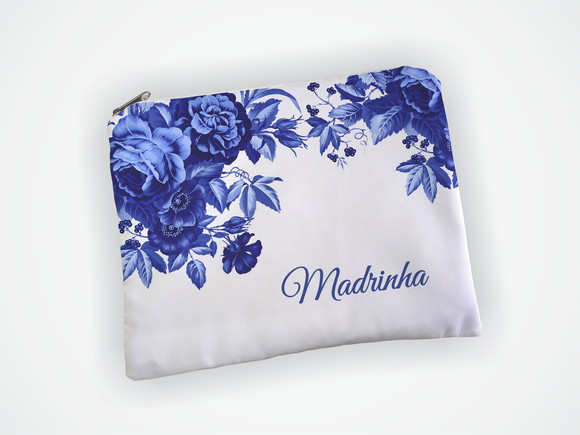 Necessaire 19x13cm Madrinha Floral Azul - foto 1