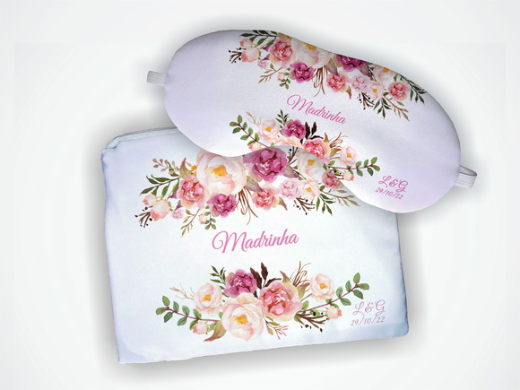 Presente Personalizado Kit Necessaire + Mascara Madrinha