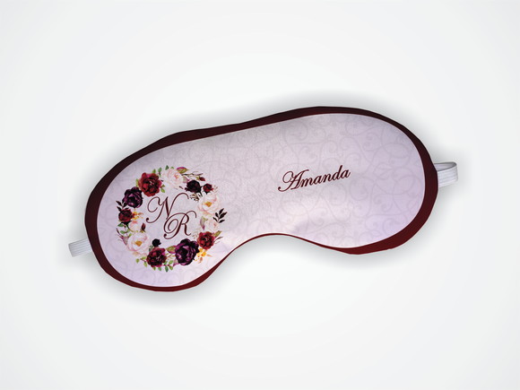 Máscara de Dormir Floral Marsala e Rosa