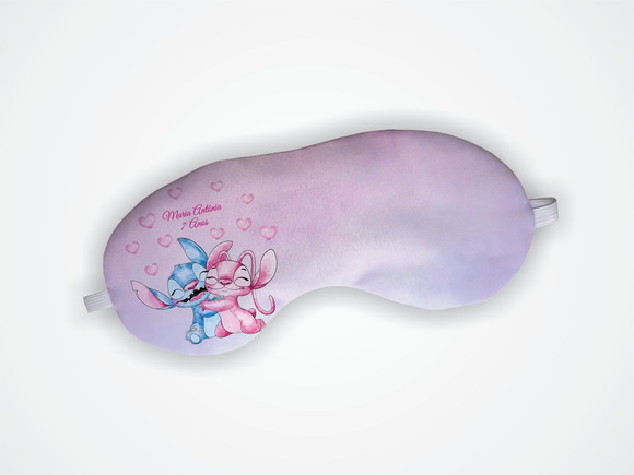 Lembrancinha Mascara Dormir Personalizada Stitch e Angel