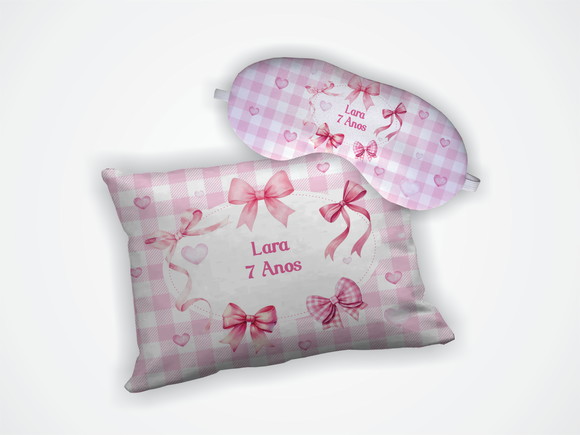 Kit Almofada 18x28cm + Mascara de Dormir Laço - foto 1