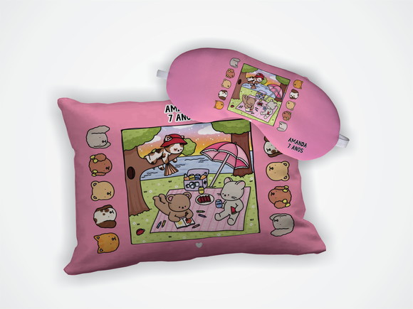 Kit Almofada 18x28cm + Mascara de Dormir Bobbie Goods