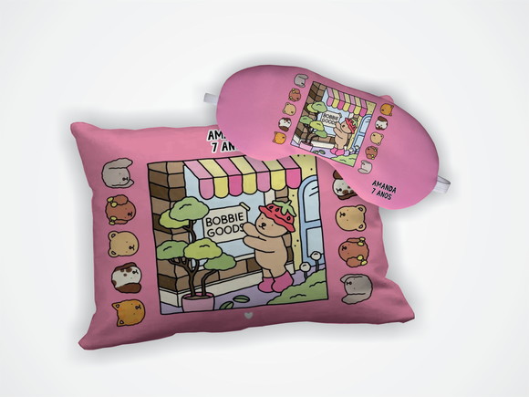 Kit Almofada 18x28cm + Mascara de Dormir Bobbie Goods