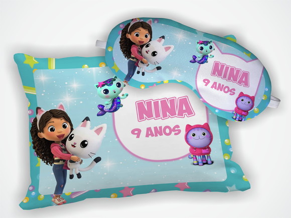 Kit Almofada 18x28cm+ Mascara de Dormir Gabby