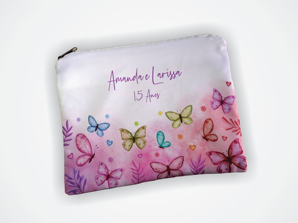 Necessaire Personalizada 19x13cm Borboletas