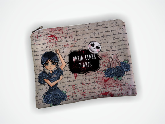 Nécessaire 19x13cm Personalizada Wandinha