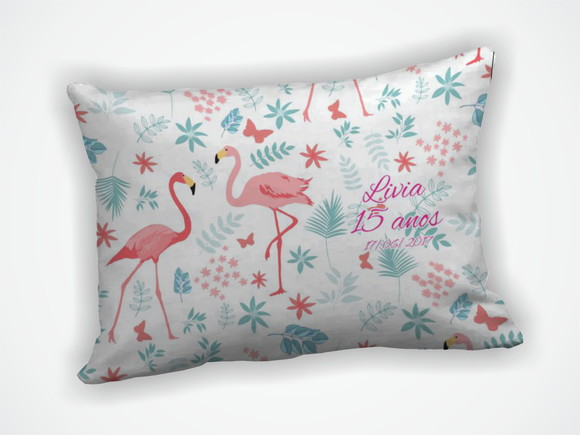 Almofada 18x28cm Personalizada Flamingo