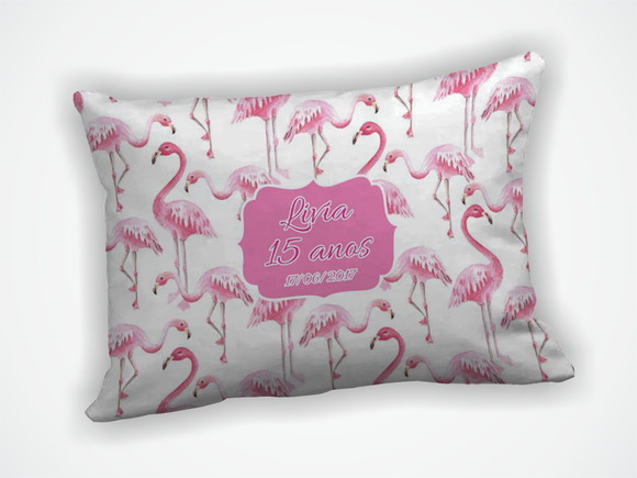 Almofada 18x28cm Personalizada Flamingo