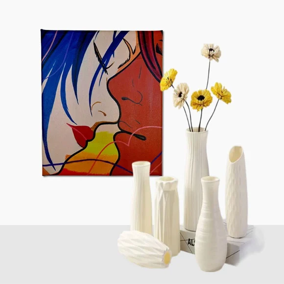 Mini Quadro Decorativo Lindo Casal em Acrílico Pintado - foto 1