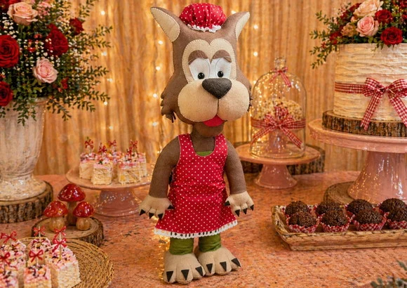 Lobo Mau da Chapeuzinho Vermelho em Feltro 40cm