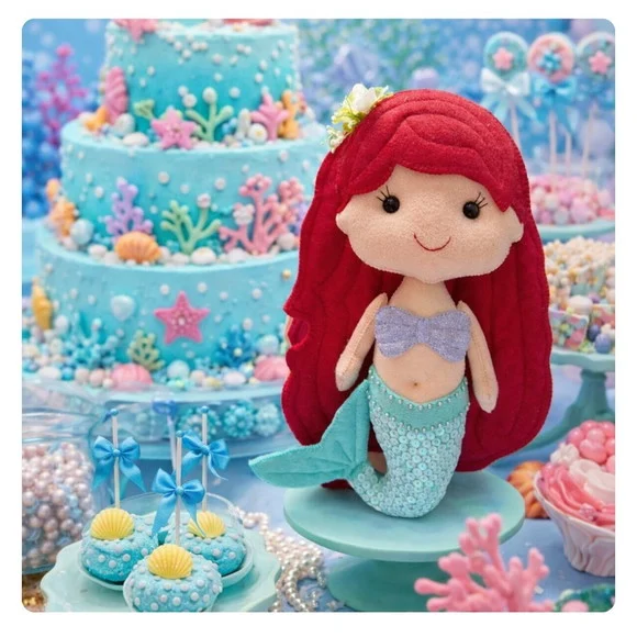 Boneca Sereia em Feltro | Decoração Fundo do Mar | Quarto