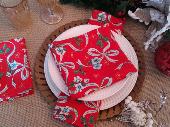 Guardanapo de Tecido de Natal - 6 Peças + 1 de Brinde - foto 1