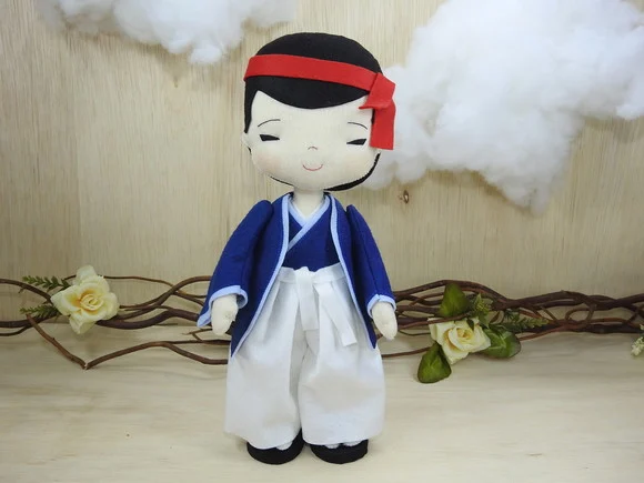 Boneco Japonês em Feltro (taikomochi ou Hokan)* Chamar Chat