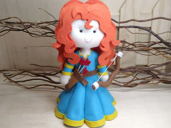Princesa Valente em feltro - Merida