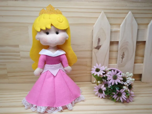 Bela Adormecida - Aurora em Feltro - Princesas