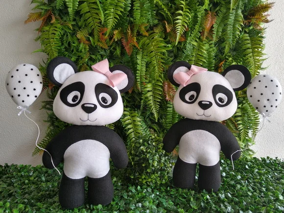 Panda em Feltro - Kit com 2 peças - foto 1