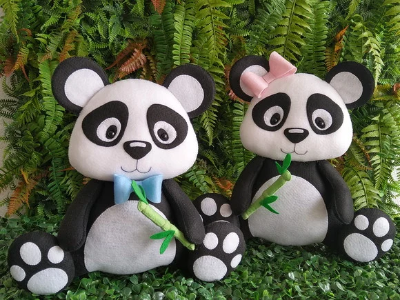 Panda em Feltro - Kit com 2 peças - foto 1
