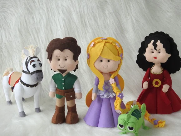 Kit Rapunzel em Feltro do Filme Enrolados