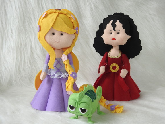 Kit Rapunzel em Feltro do Filme Enrolados
