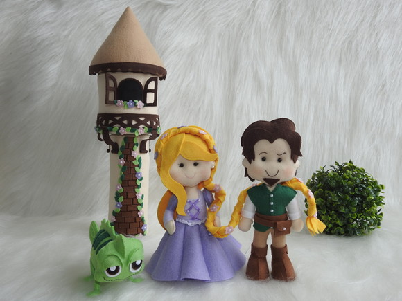 Kit Rapunzel em Feltro do Filme Enrolados